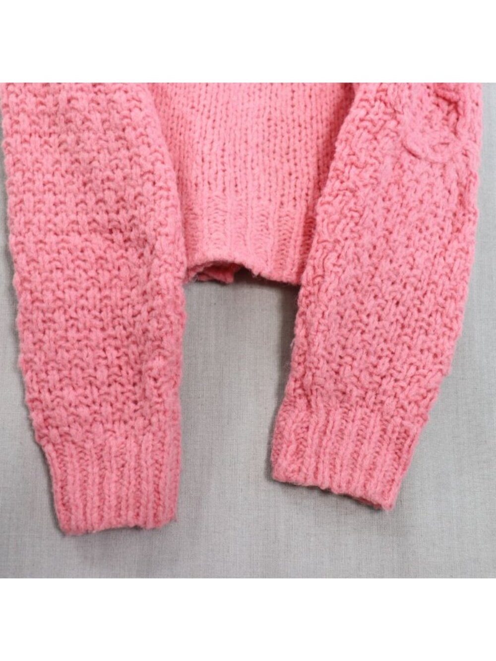 LoveShackFancy Fabietto Alpaca Cardigan Large Pink Cropped Floral - Picture 9 of 12